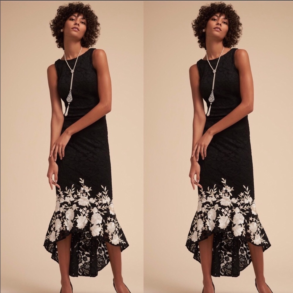 Anthropologie x BHLDN Black Lace Hewitt Dress